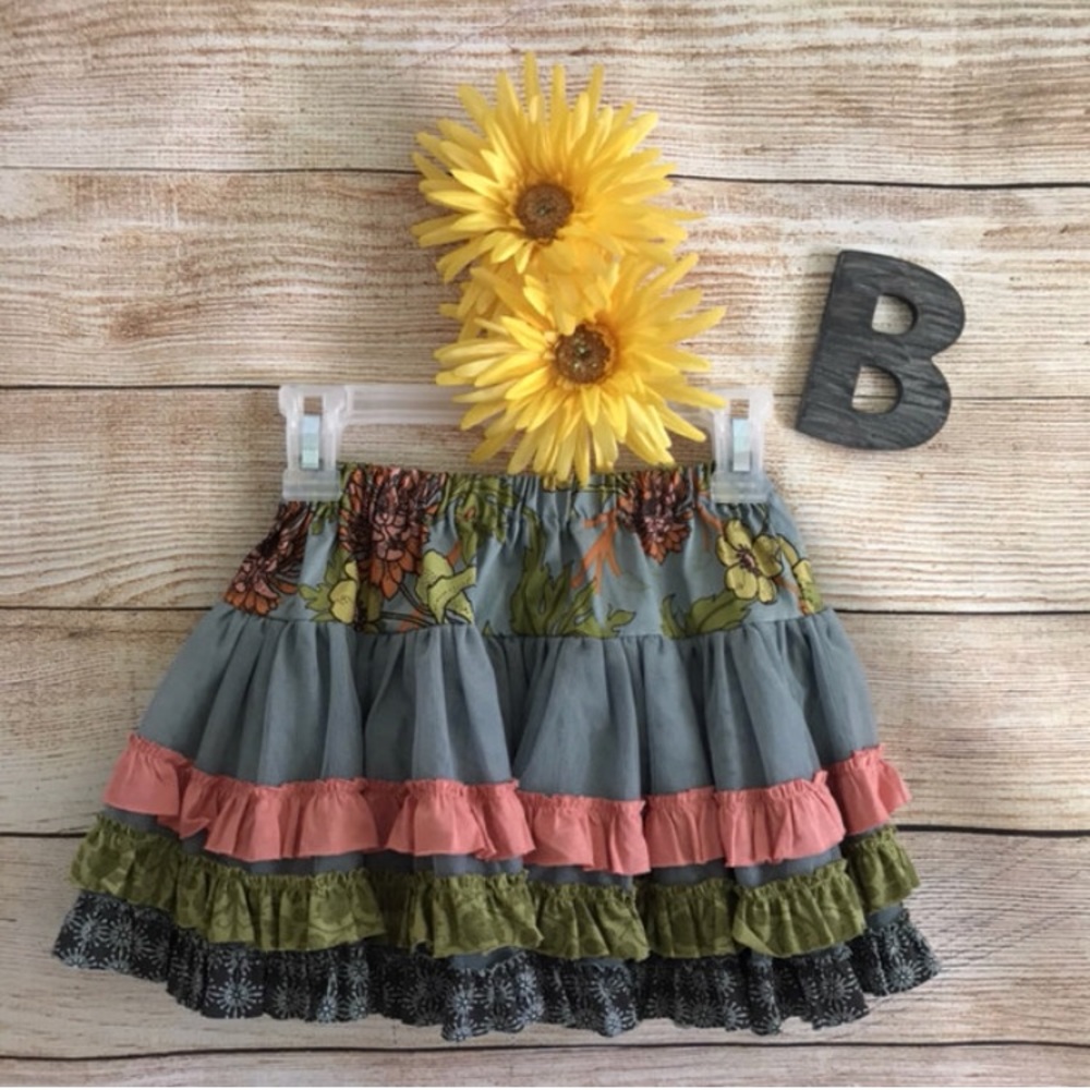 NWT Matilda Jane Floral Print Ruffle Skirt